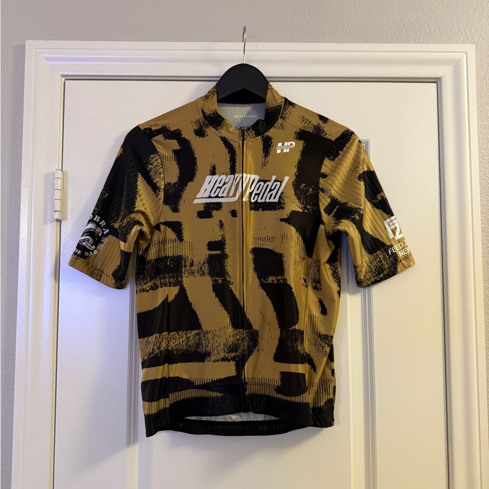 Heavy Pedal Short Sleeve Cycling Jersey in Mustard & Black